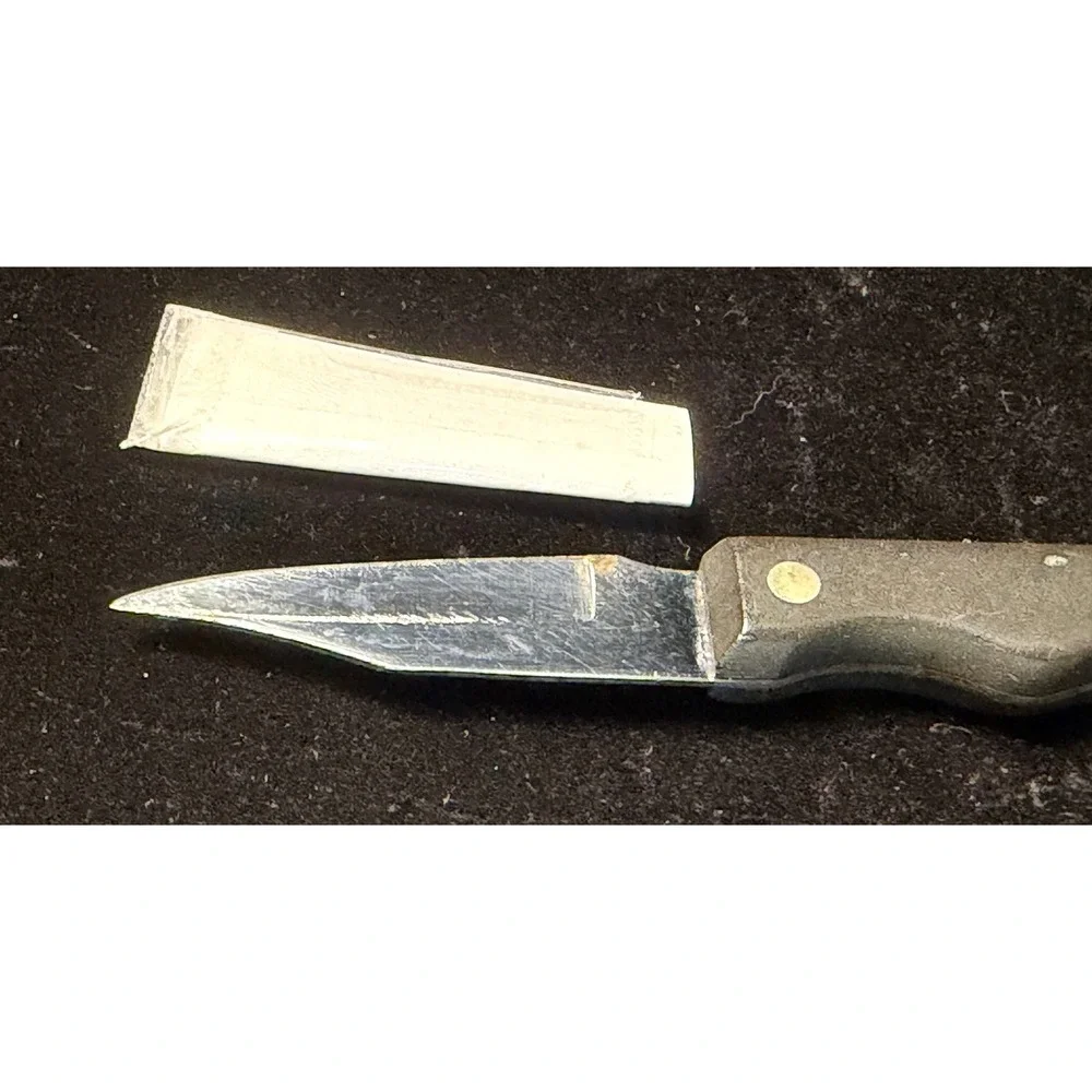 Vintage Paring Knife: Case XX Chromium, CA 287, Black Handle with Sheath